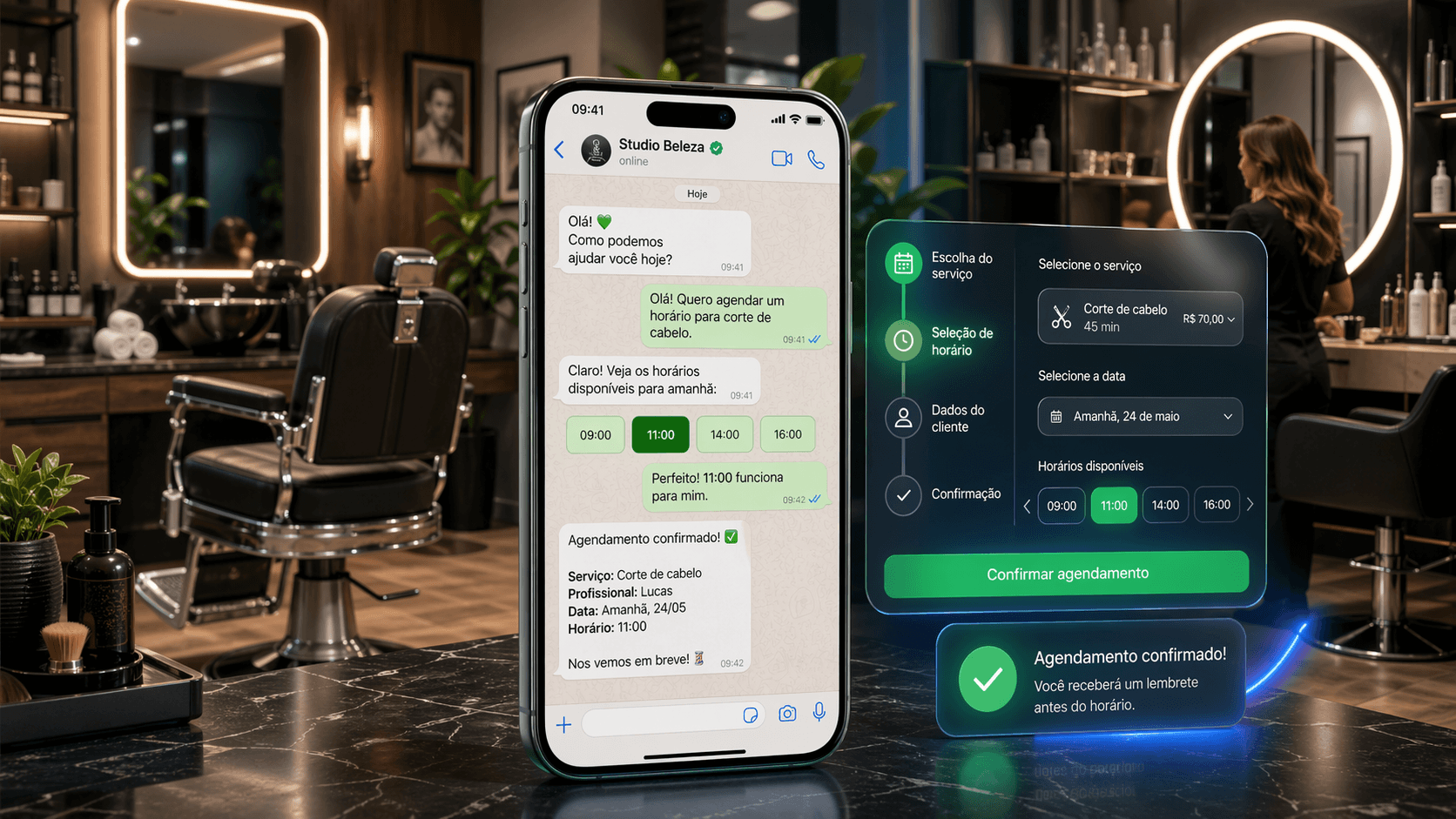 WhatsApp para barbearias e salões: como aumentar agendamentos