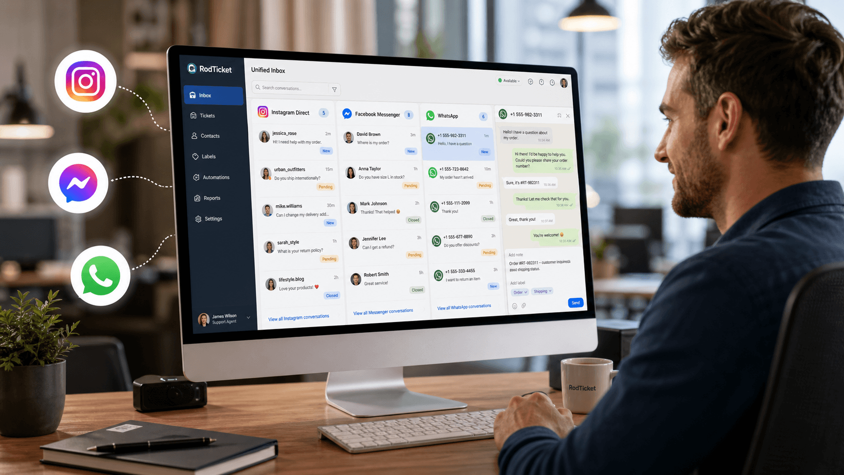 Demonstração da funcionalidade: Instagram e Facebook