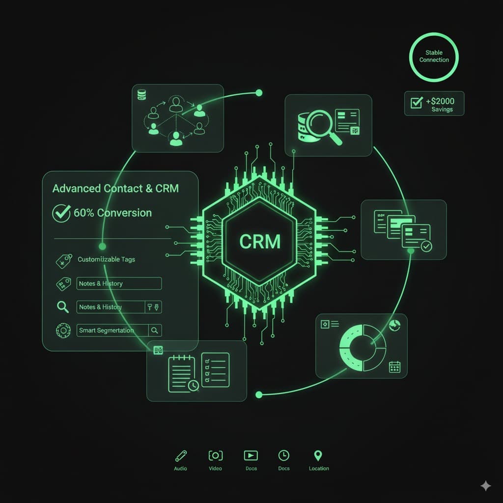 Demonstração da funcionalidade: Gestão Avançada de Contatos e CRM