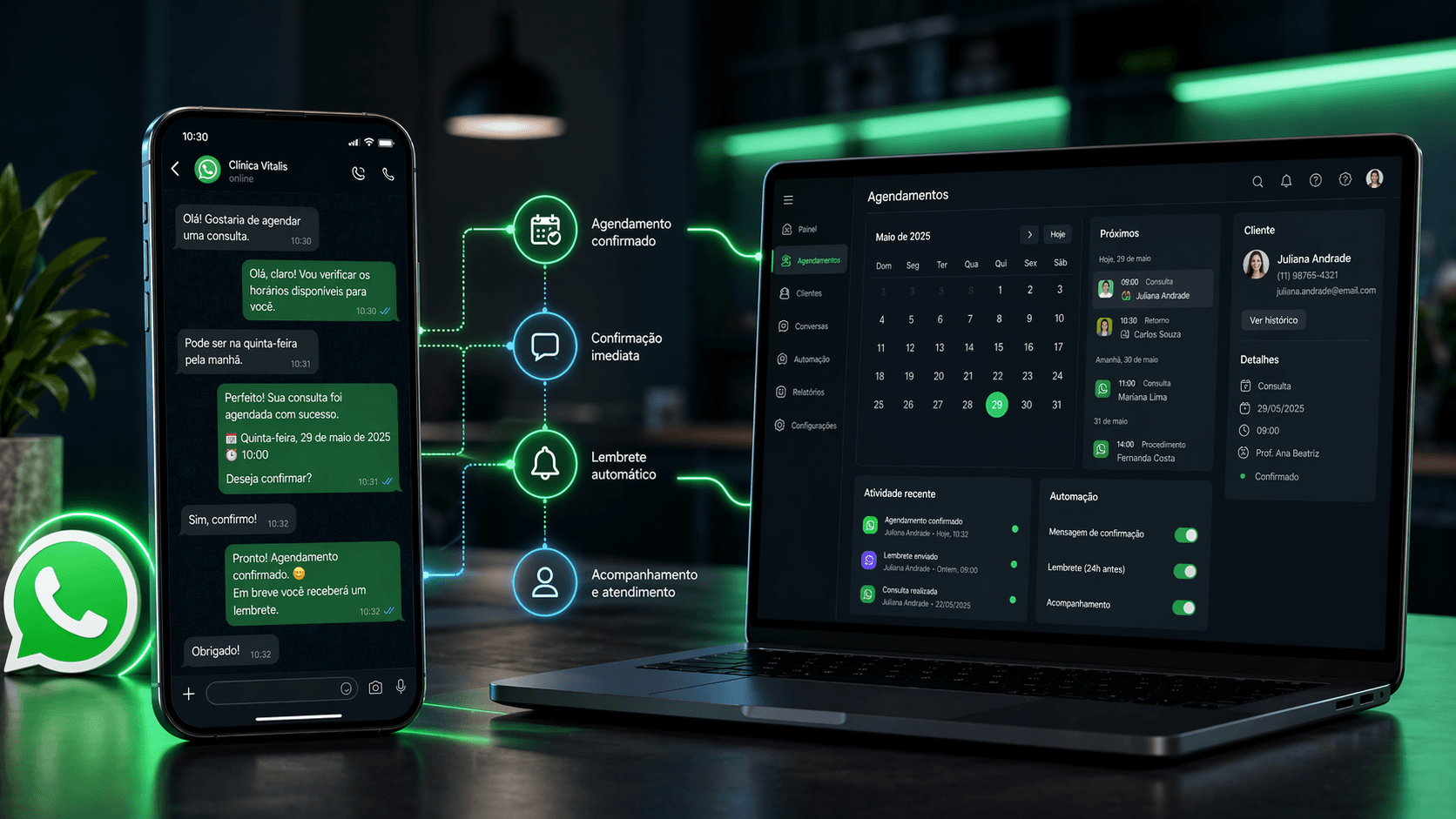 Agendamento pelo WhatsApp: como automatizar confirmações e lembretes