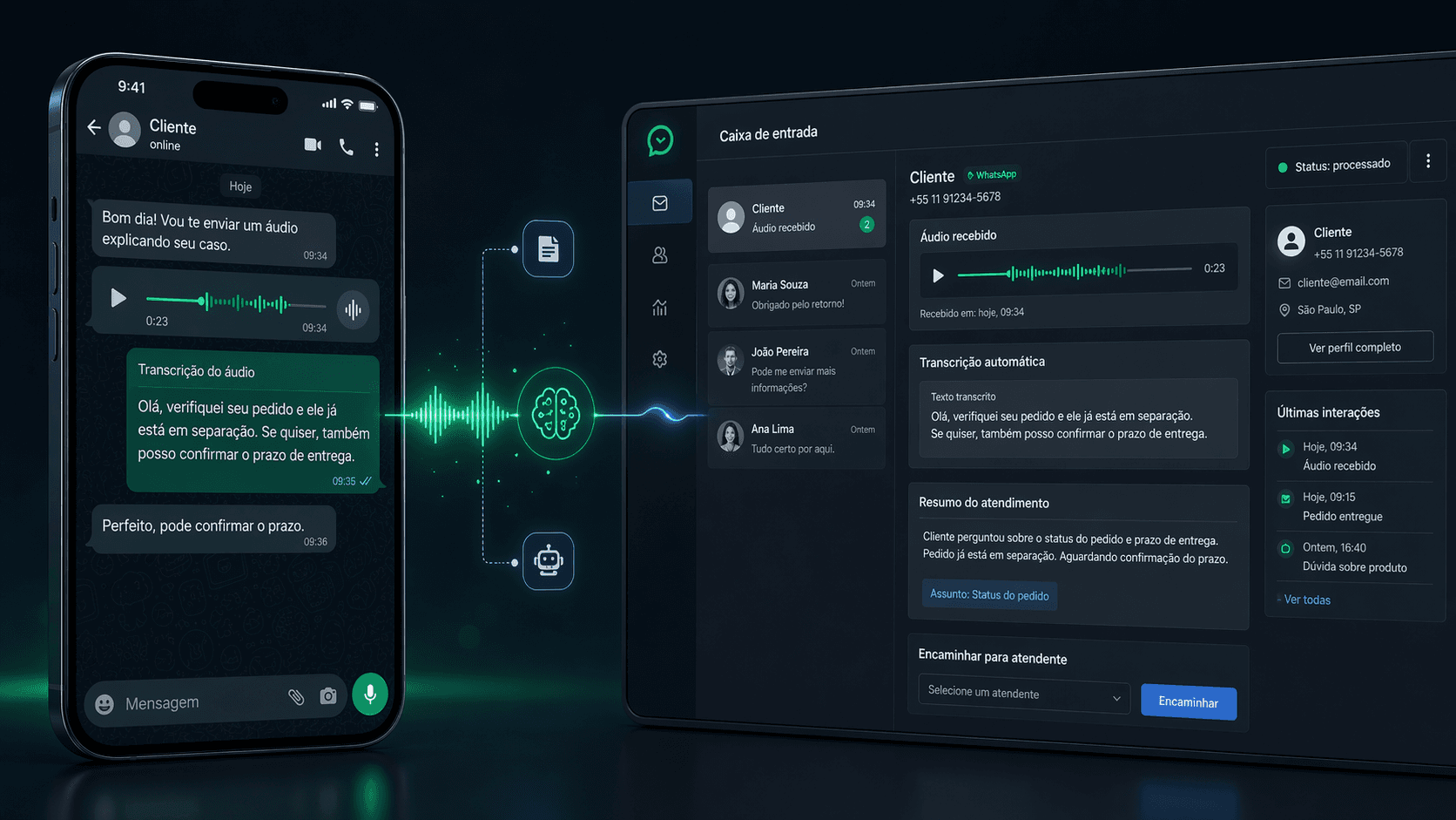 Transcrição de áudio no WhatsApp com Whisper: como aplicar no atendimento